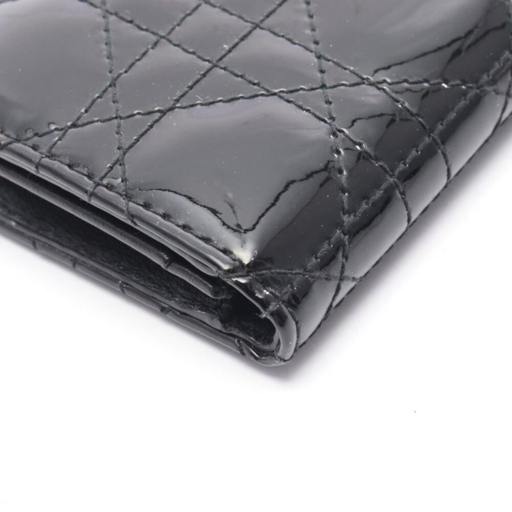 Dior Card Case Lady Dior Cannage Black Patent Leather Handbag - Picture 8 of 8
